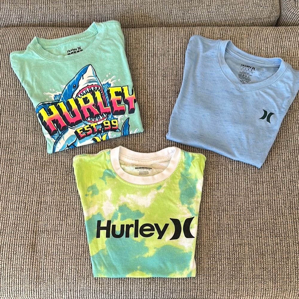 Hurley Kids Graphic Tees - Green, Blue, and Tie-Dye